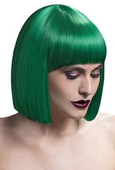 Green Hair - Fever Women's Lola Wig 12" 30 Cm Blunt Cut Bob with Fringe - Amazon.com - All Rights Reserved