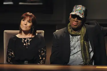 Professional Poker Player Annie Duke and Former Professional Basketball Player - Dennis Rodman - NBC Photo - Ali Goldstein - All Rights Reserved