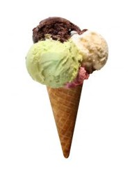 Ice Cream Cone w/3 scoops