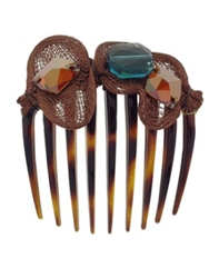 Colette Malouf Rock Crystal And Mesh Embellished Hair Comb At HairBoutique.com
