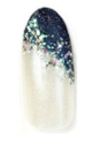 White Nail With Blue Glitter