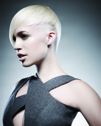 Short Platinum Blonde Hair With Shaved Side - All Rights JPMS