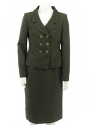 Womens Tailored Suit In Dark Olive
