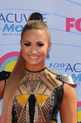Demi Lovato's Half Up/Half Down Chocolate Brunette Hued Top Knot - Fox/TV