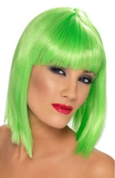 Electric Neon Green Short Blunt Wig From Smiffy's