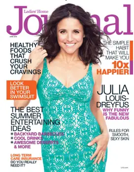 Cover on June 2014 Ladies Home Journal with  Cover Star Julia Louis-Dreyfus - Haircolor by Tracey Cunningham for Redken - All Rights Reserved