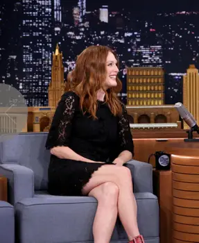  November 21, 2014 THE TONIGHT SHOW STARRING JIMMY FALLON -- Episode 0168 -- Pictured: (l-r) Actress Julianne Moore - November 21, 2014 - (Photo by: Douglas Gorenstein/NBC) Friday, November 21 on NBC (11:35 p.m.-12:35 a.m.) 2014 NBCUniversal Media, LLC 