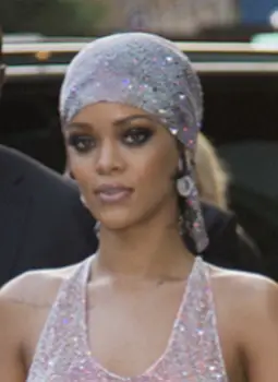 Rihanna Wearing Crystal Encrusted Soft Headwrap - Attending 2014 CFDA Awards in New York City - 06/02/2014 - Outside Arrivals - MJ Photos / PRPhotos.com