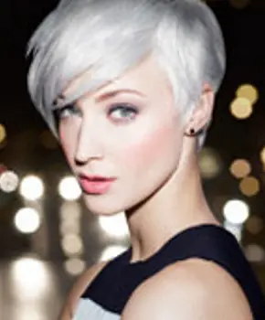Short Platinum White Blonde Layered Hair - Redken - All Rights Reserved