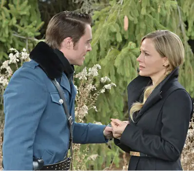 Julie Benz - DEFIANCE -- "All Things Must Pass" Pictured: (l-r) James Murray as Niles Pottinger, Julie Benz as Amanda Rosewater -- (Photo by: Ben Mark Holzberg/Syfy)  Thursday, August 28 on Syfy (8-9 p.m. ET) 