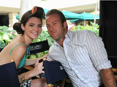 Reality star Kendall Jenner on HAWAII FIVE-0 set, on the CBS Television Network with Scott Caan who plays Danny. Photo: Norman Shapiro/CBS ©2012 CBS 