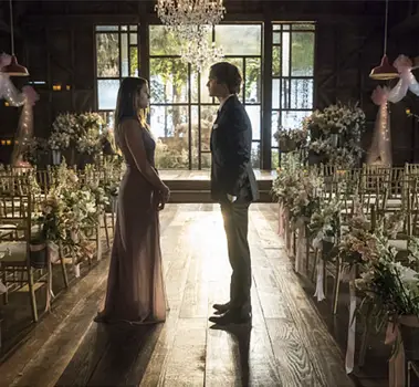 Vampire Diaries - "I'll Wed You in The Golden Summertime" Pictured (L-R): Nina Dobrev as Elena & Ian Somerhalder as Damon, - Photo: Bob Mahoney/The CW -- © 2015 The CW