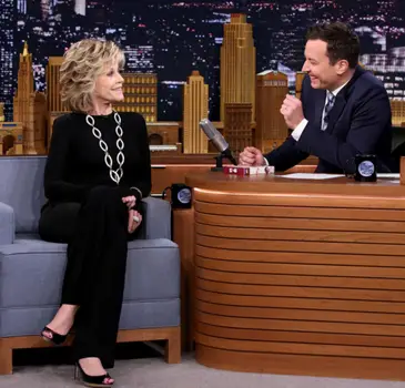 Jane Fonda - THE TONIGHT SHOW STARRING JIMMY FALLON -- (Photo by: Douglas Gorenstein/NBC) Wednesday, May 07 on NBC (11:35 p.m.-12:35 a.m.) - NBC - All Rights Reserved