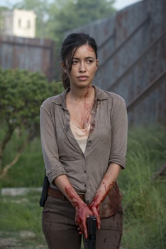 Christian Serratos' Dead Hair - Christian Serratos as Rosita Espinosa - The Walking Dead _ Season 6, Episode 2 - Photo Credit: Gene Page/AMC