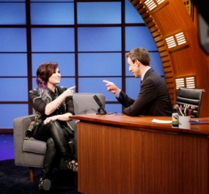  June 4, 2014 -  LATE NIGHT WITH SETH MEYERS -- Episode 0055 -- Pictured: (l-r) Musical guest Demi Lovato during an interview with host Seth Meyers on June 4, 2014 -- (Photo by: Lloyd Bishop/NBC) 