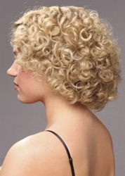 Medium Length Naturally Curly Blonde Hair - Hair by Barbara Lhotan - All Rights Reserved
