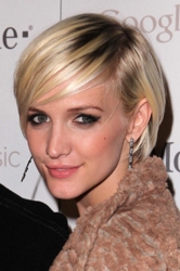 Ashlee Simpson Short Hairstyle - Platinum Blonde With Dark Roots