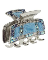 Karen Marie Metal Hairclip With Enamel In Sky Blue