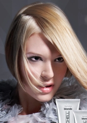 White Blonde Short Hair With Long Side-Swept Fringe by Paul Mitchell