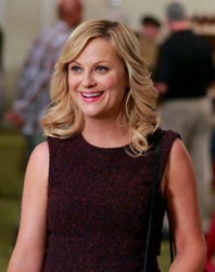 Amy Poeher With Long Winged Layers On Parks and Recreation