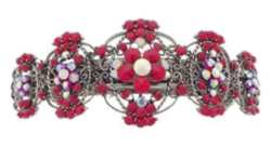 Karen Marie Red Crystal Encrusted Barrette