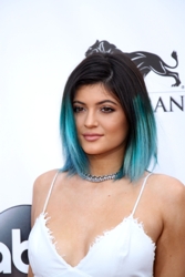 Kylie Jenner With Electric Turquoise Tipped Strands - PR Photo - All Rights Reserved