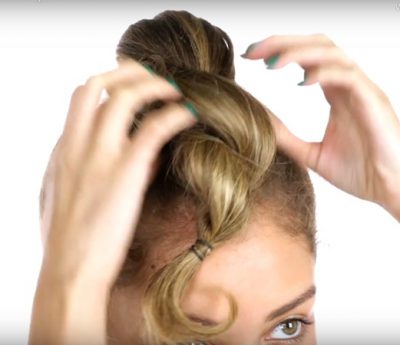 Easy Curly Twisted Hair Knot