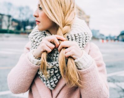 Blonde Wearing A Side Braid