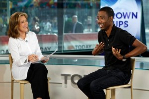 TODAY -- Pictured: (l-r) Meredith Vieira, Chris Rock -- "Today" show co-host Meredith Vieira talks with Chris Rock about his new movie "Grown Ups" on the "Today" show -- Photo by: Peter Kramer/NBC Thursday, June 24 on NBC (7-11 a.m ET) 