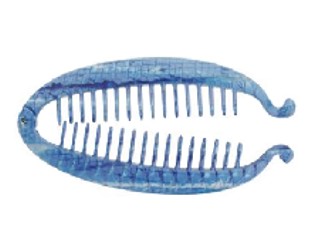 Oval Shaped Banana Lock Comb In Blue Reptile Color