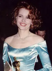 Geena Davis With Wavy Side Swept Bangs