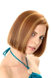 Medium Length Bob Hairstyle With Off Center Part