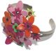 Gerard Yosca - Lg Hot Pink Leather Cuff w/Orange Accents