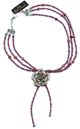 Michele Busch - Necklace - Three Strand Wine Pearl w/Sterling Flower