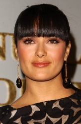 Salma Hayak With Full Frontal Blunt Cut Bangs